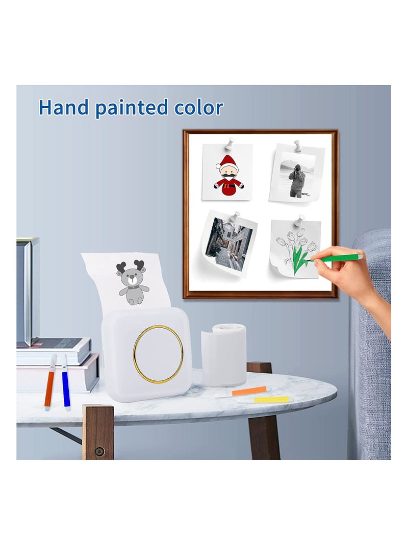 Mini Printer Portable Bluetooth Photo Printer Inkless Pocket Printer for iPhone Thermal Sticker Maker Machine Label Printer for Receipt Picture Notes Study Home Office - Image 2