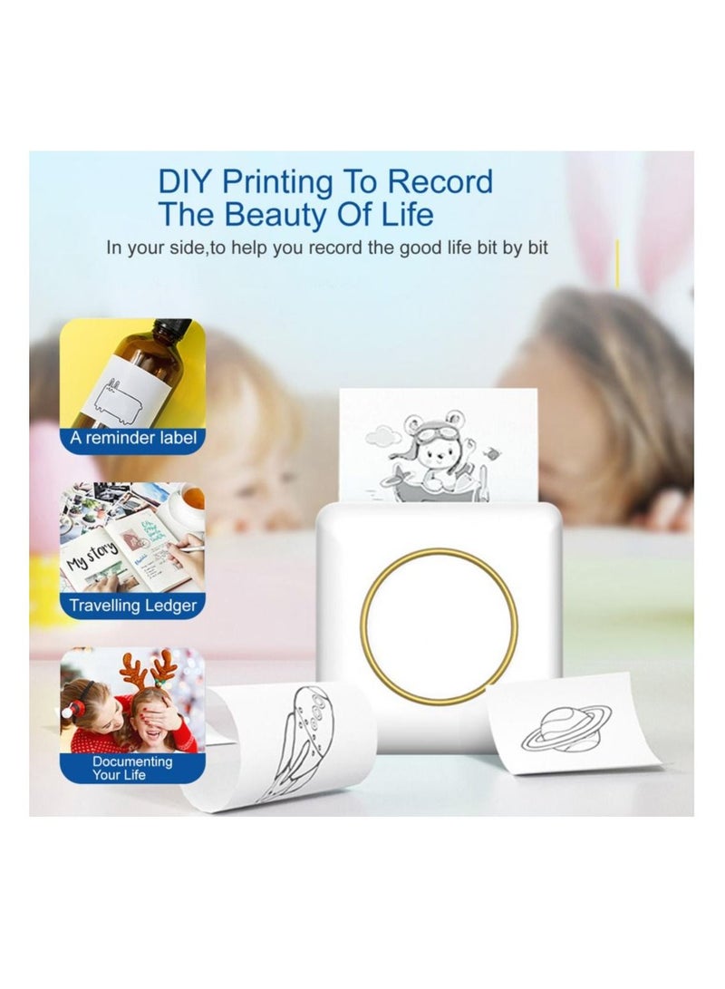 Mini Printer Portable Bluetooth Photo Printer Inkless Pocket Printer for iPhone Thermal Sticker Maker Machine Label Printer for Receipt Picture Notes Study Home Office - Image 4