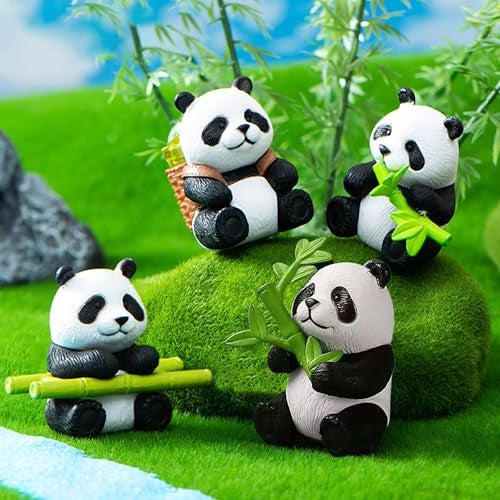 FunBlast Panda Miniature Figurines - Decorative Showpiece, Gift for Him/Her, Diwali Deepwali New Year Home Decor, Bedroom, Living Room, Office, Table, Car Dashboard (Style-B) - Image 1