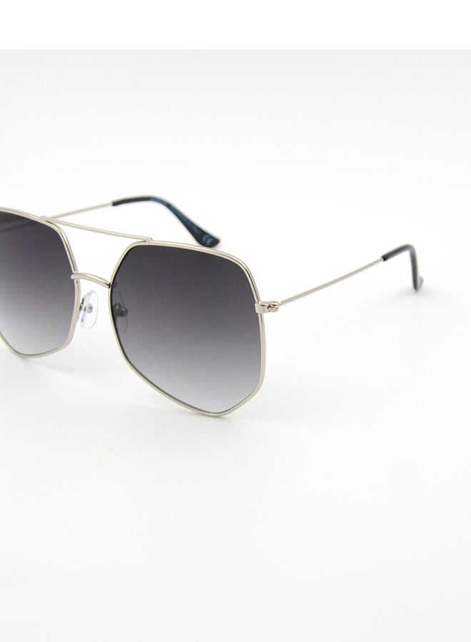 MADEYES نظارات شمسية للرجال حماية من الأشعة فوق البنفسجية EE7M602-5 - فضي/أسود - Image 2