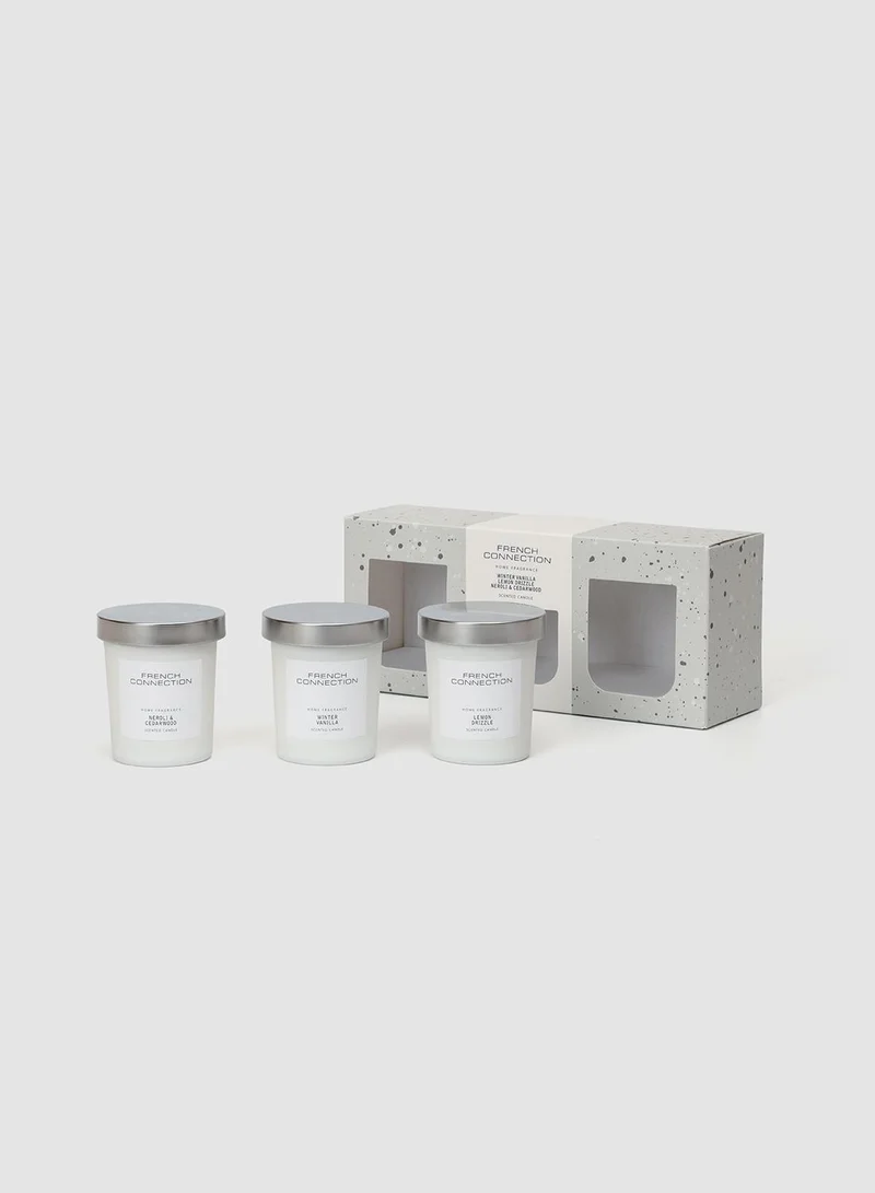 French Connection White Collection Trio of Candles Giftset 3 X 64G