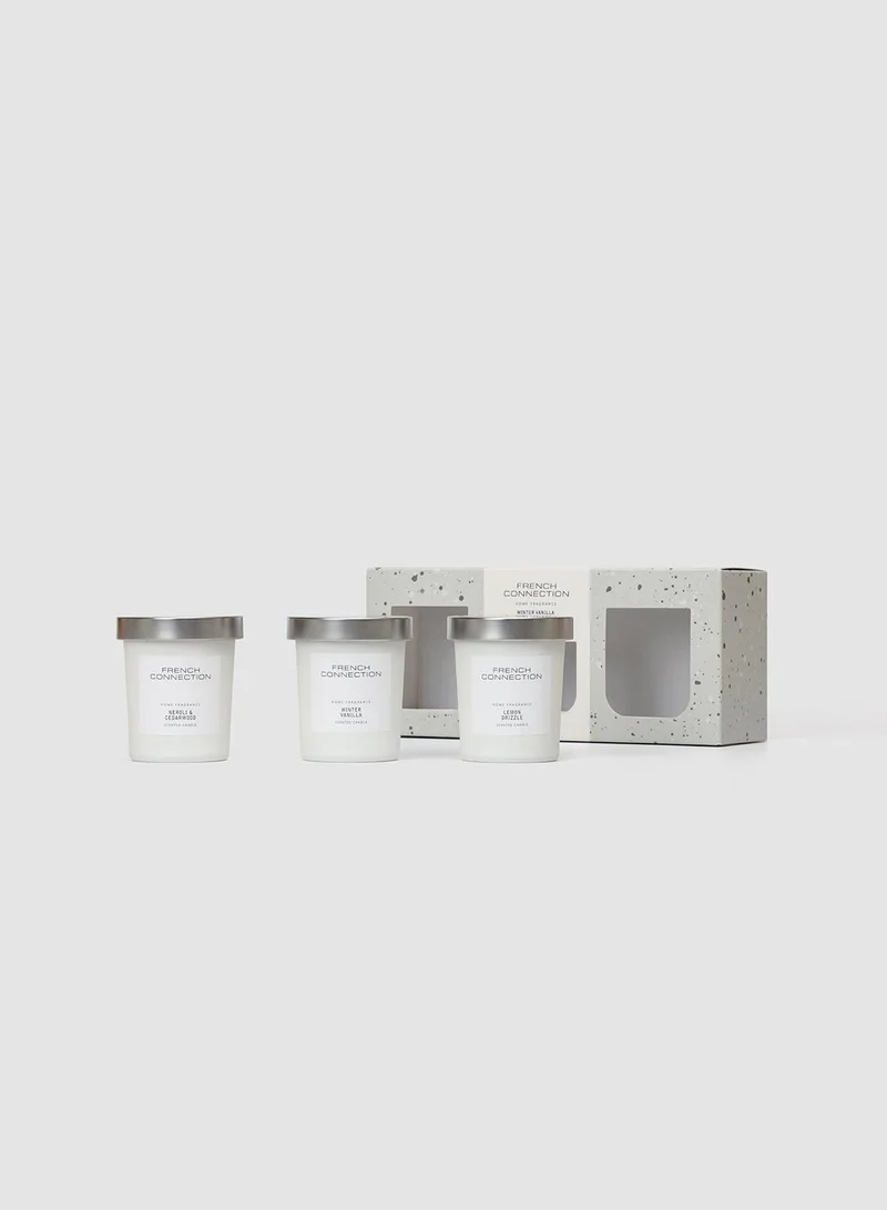 French Connection White Collection Trio of Candles Giftset 3 X 64G