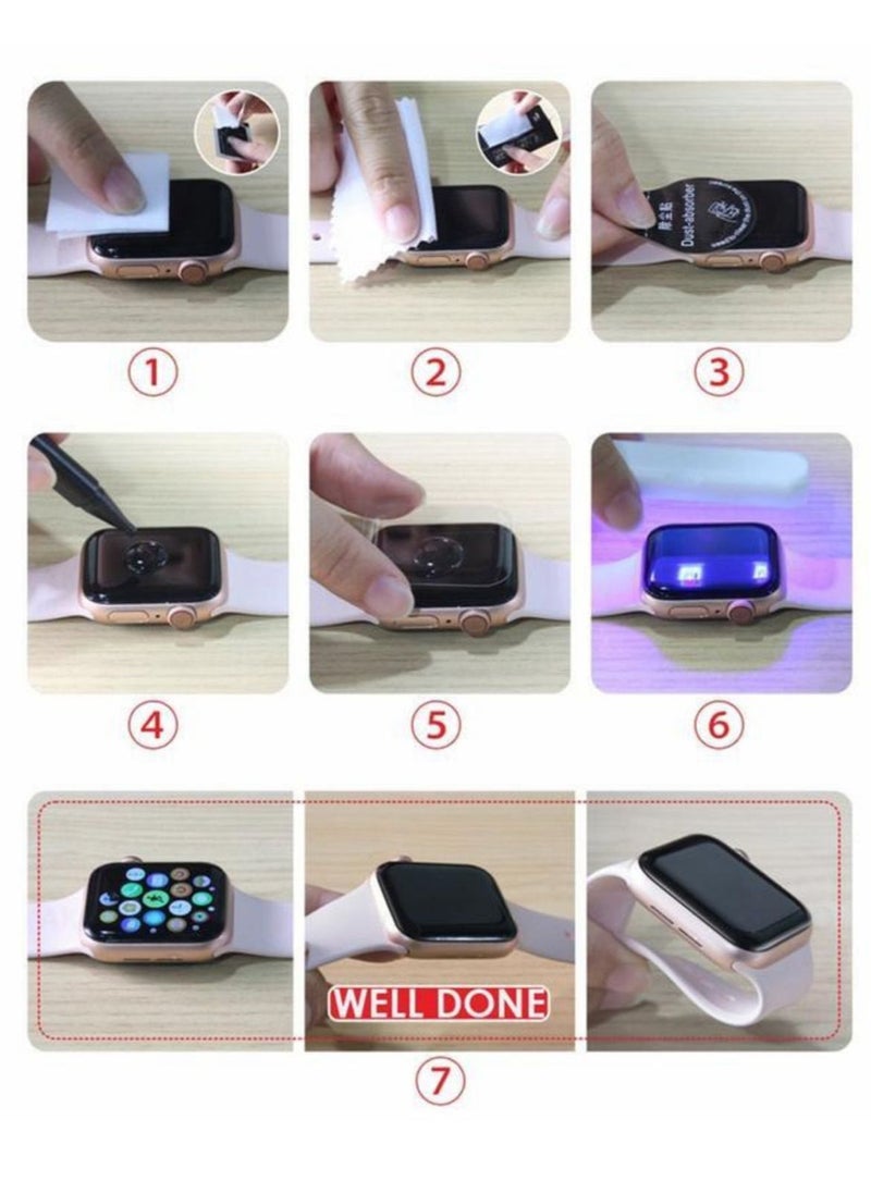 Nano Optics iWatch Screen Protector - Tempered Glass UV Glass with H9 Hardness and Anti-Fingerprint Coating 38mm and 42mm