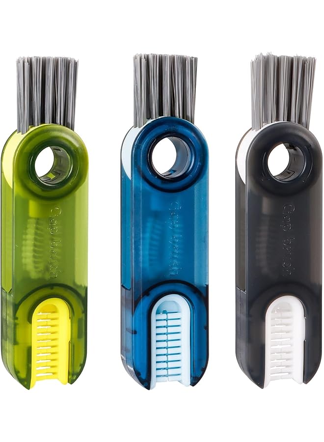 promass 3 in 1 Multifunctional Cleaning Brush, 3 in 1 Tiny Bottle Cup Lid Detail Brush Straw Cleaner Tools Multi-Functional Crevice Cleaning Brush, Multipurpose Bottle Gap Cleaner Brush (3Pcs) - Image 1