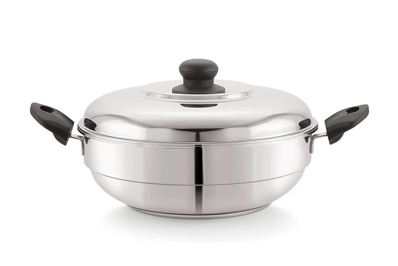 Sonu Stainless Steel Triply Base Multi Kadhai with Regular idly Palate Dhokla Plate Steamer Plate and Mini Idly Plate 13 idlys - Image 2