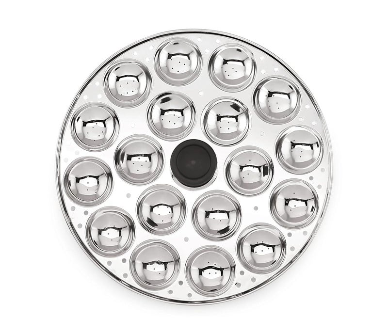 Sonu Stainless Steel Triply Base Multi Kadhai with Regular idly Palate Dhokla Plate Steamer Plate and Mini Idly Plate 13 idlys - Image 5