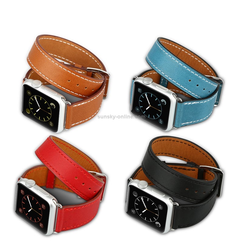Baseus for Apple Watch 38mm Sunlord Series Metal Buckle Genuine Leather Watchband with Connector(Brown)