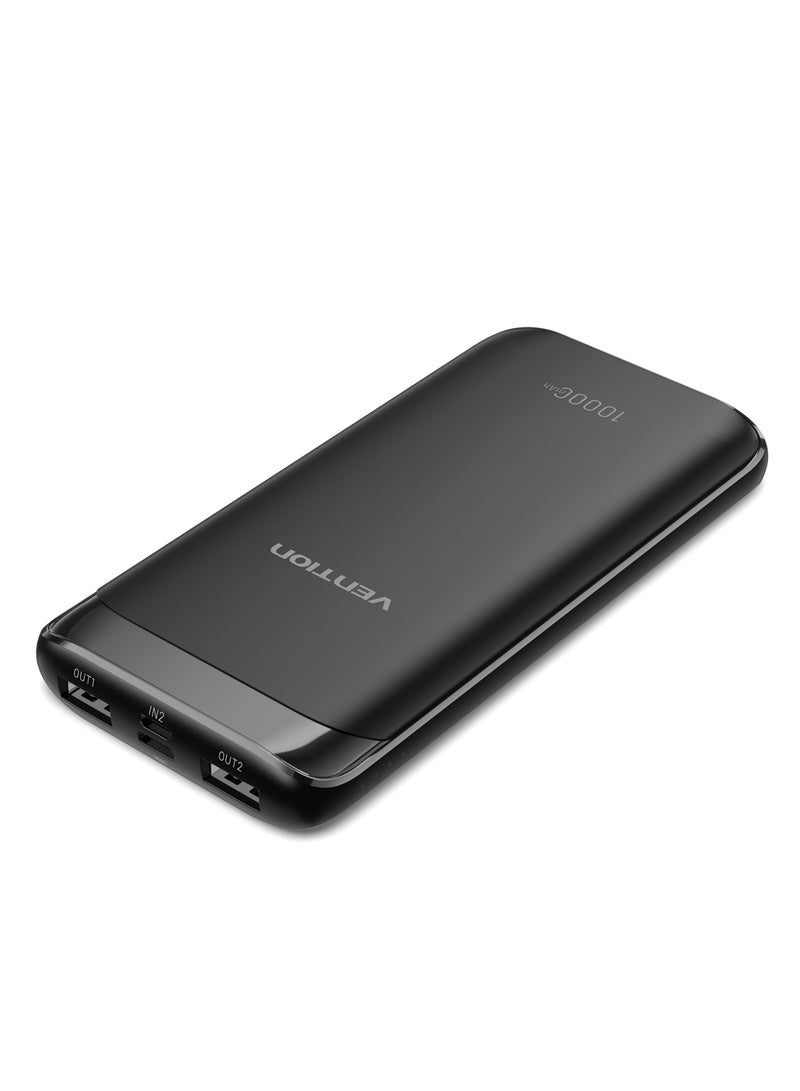 VENTION Power Bank 10000mAh(M/C-A/A)10W Black Model # FHAB0 - Image 1