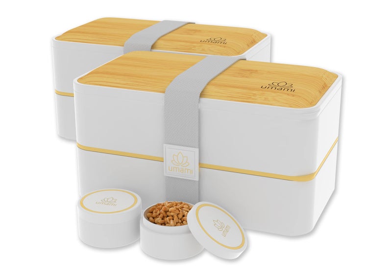 Umami Bento Box Adult AllIn1 w 4 Utensils 100 Leakproof Microwave  Dishwasher Safe Lunch Containers for Adults wCompartments Bento Lunch Box Containers