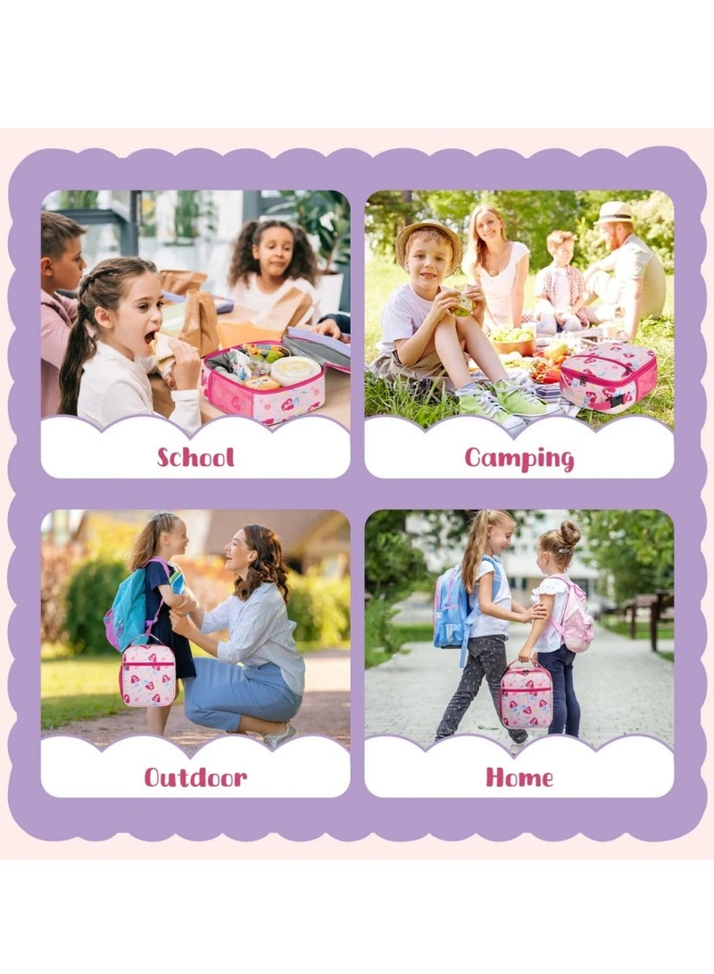 SänHahn Kids Lunch Box Insulated Soft Bag Mini Cooler Back to School Thermal Meal Tote Kit with Proof Water-resistant Lining for Girls, Boys (Pink Mermaid)  - Image 3