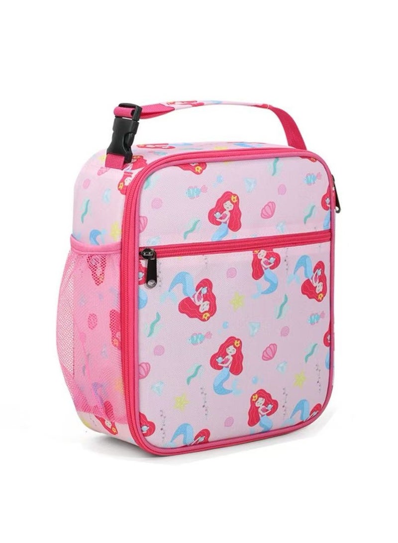 SänHahn Kids Lunch Box Insulated Soft Bag Mini Cooler Back to School Thermal Meal Tote Kit with Proof Water-resistant Lining for Girls, Boys (Pink Mermaid)  - Image 1