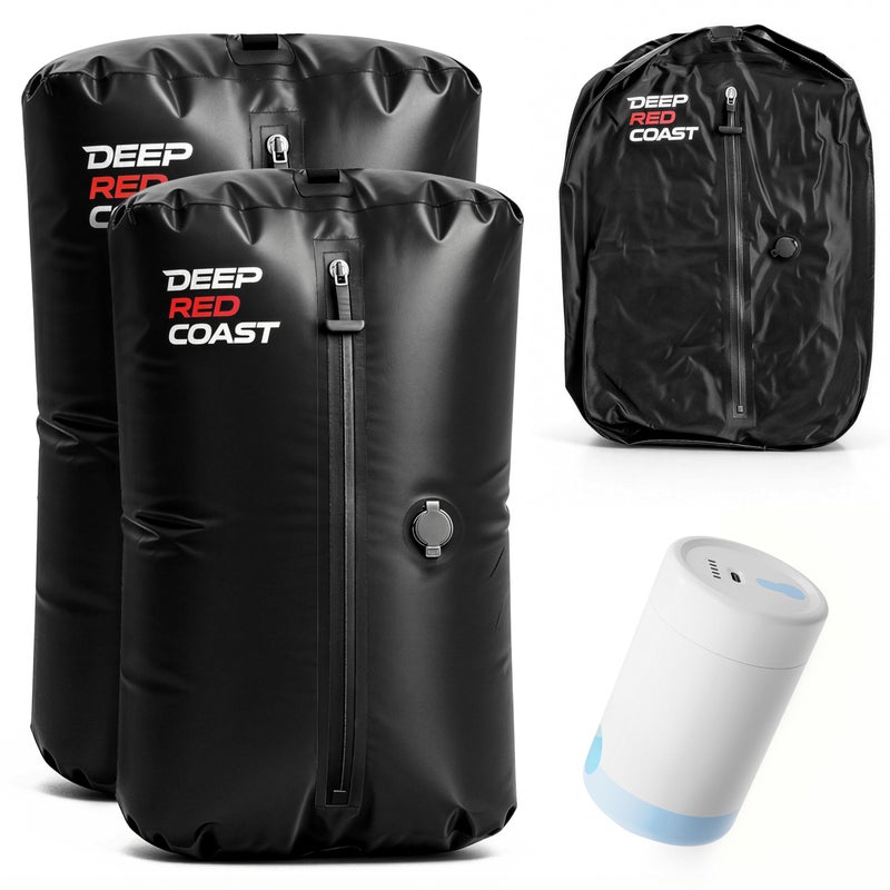 deepredcoast Vacuum Bags for Travel with Pump, 12GAL Compression Packing Cubes with Adjustable Shoulder Strap, IP68 Reusable Vacuum Packing Cubes for Luggage, Backpack, Suitcase, Yoga, Swim, Beach - Image 1