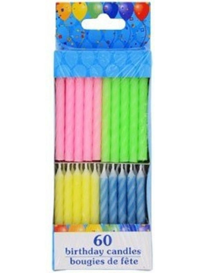 Greenbrier 120 Spiral Birthday Candles 60 Pastel and 60 Spiral Brights - Image 4
