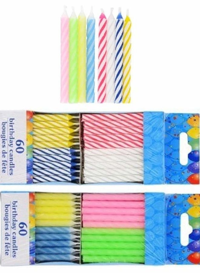 Greenbrier 120 Spiral Birthday Candles 60 Pastel and 60 Spiral Brights - Image 3