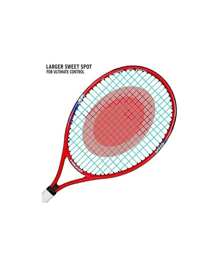 HEAD - Speed Junior 23 Strung Tennis Racquet | White and Orange | Size: 3 3/4 inches | Material: Aluminium | For Junior | Lightweight | Stronger and Durable - Image 1