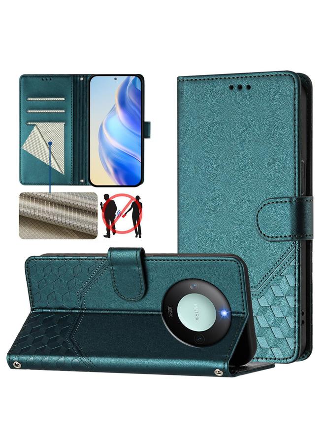 The Bros Case For Honor X9c Smart 5G Honeycomb Embossing RFID Leather Phone Case - Image 1