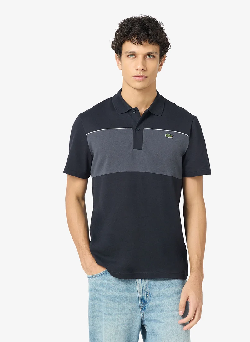 لاكوست Regular Fit Colorblock Mini-Piqué Polo