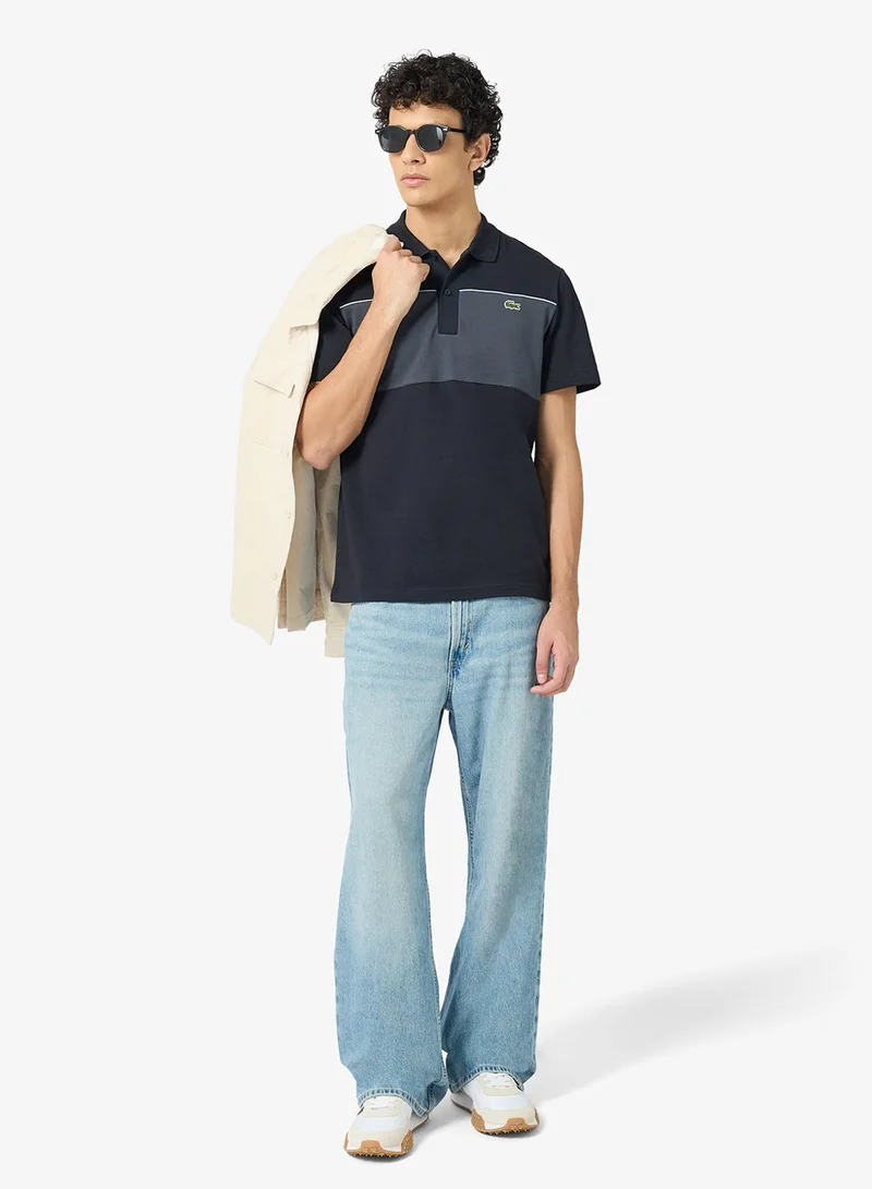 LACOSTE  Regular Fit Colorblock Mini-Piqué Polo for Men | Best Price UAE