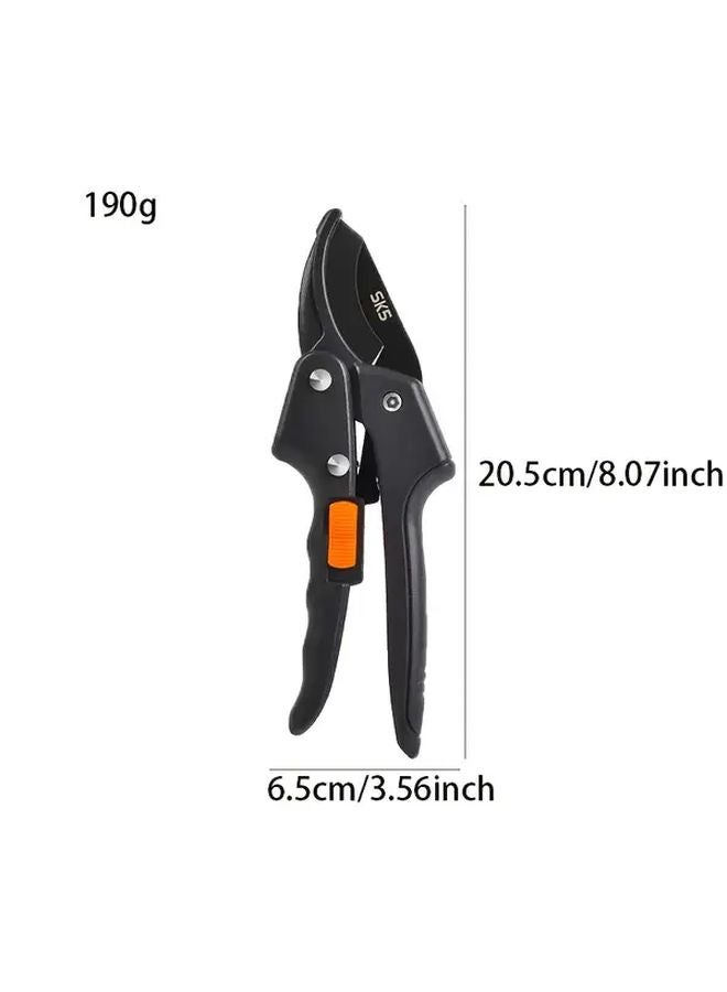 Black SK5 Steel Professional Pruning Shears Ergonomic Non Slip Handles Garden Clippers - Image 4