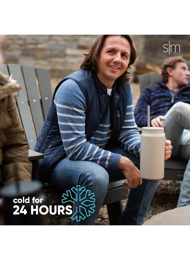 Simple Modern 50 oz Mug Tumbler with Handle and Straw Lid | Reusable Insulated Stainless Steel Large Travel Jug Water Bottle | Gifts for Women Men Him Her | Trek Collection | 50oz | Blush - Image 2