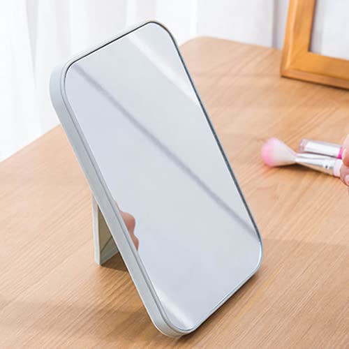pepplo Desktop Makeup Mirror,Foldable Makeup Mirror Simple Portable Makeup Mirror Princess Mirror Square Mirror Makeup Mirror for Women (Blue) - Image 2