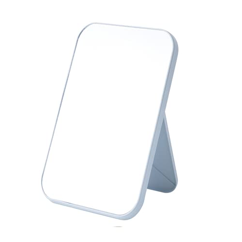 pepplo Desktop Makeup Mirror,Foldable Makeup Mirror Simple Portable Makeup Mirror Princess Mirror Square Mirror Makeup Mirror for Women (Blue) - Image 1