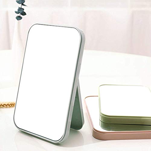 pepplo Desktop Makeup Mirror,Foldable Makeup Mirror Simple Portable Makeup Mirror Princess Mirror Square Mirror Makeup Mirror for Women (Blue) - Image 5