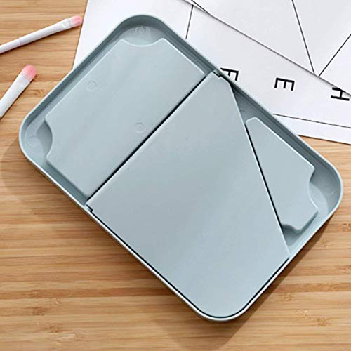 pepplo Desktop Makeup Mirror,Foldable Makeup Mirror Simple Portable Makeup Mirror Princess Mirror Square Mirror Makeup Mirror for Women (Blue) - Image 3