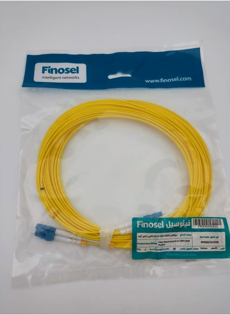 FINOSEL - FINOSEL, Fiber, Patch Cord, LC-LC, 9/125 Micron, LSZH Duplex, 10 Mtr - Image 1