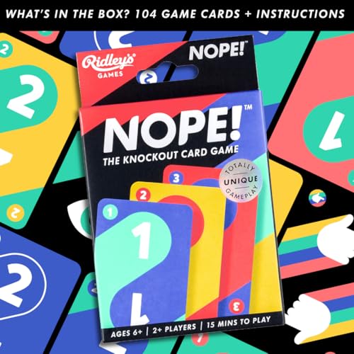 Ridley's Ridley’s Nope! Fun Card Game for Families, Action-Packed, Fast-Paced Game for 2+ Players, Includes 104 Game Cards and Instructions, Simple Card Game for Kids Ages 6+ - Image 5