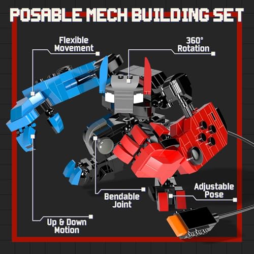 HIGH GODO Mech Building Set Classic Game Controller Robot Building Blocks with Posable Head Hands Legs Cool Toys Gifts Ideas for Adults Teens Age 14 and Game Fans 418 PCS - Image 5