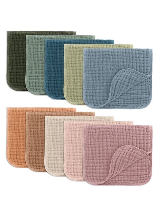 Comfy Cubs - Comfy Cubs Muslin Burp Cloths Large 100% Cotton Hand Washcloths for Babies, Baby Essentials 6 Layers Extra Absorbent and Soft Boys & Girls Baby Bibs & Burp Cloths Set (Multicolor, 10-Pack, 20" X10") - Image 1