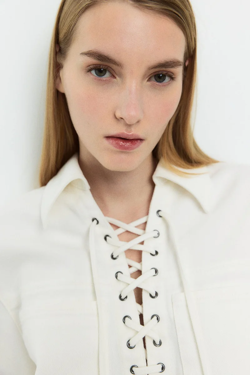 H&M Lace-up denim dress