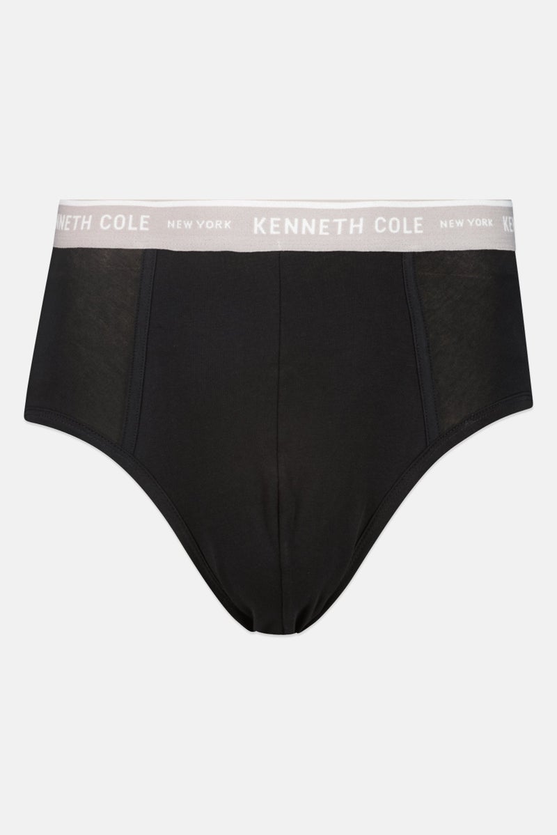 Kenneth Cole Men 2 Pieces Brand Logo Briefs, Black - Image 3