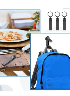 Y&D 3 Pieces Instant Bag Hook Hanger Collection, Purse Handbag Holder Set Mobile Phone Foldable Stylish Swivel for Table Desk, Storage, Elastic Cap Clips Hat (Black)  - Image 4
