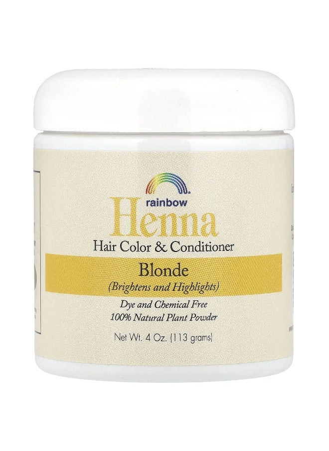 Rainbow Research Rainbow Research, Henna, Hair Color and Conditioner, Blonde, 4 oz (113 g)  - Image 1
