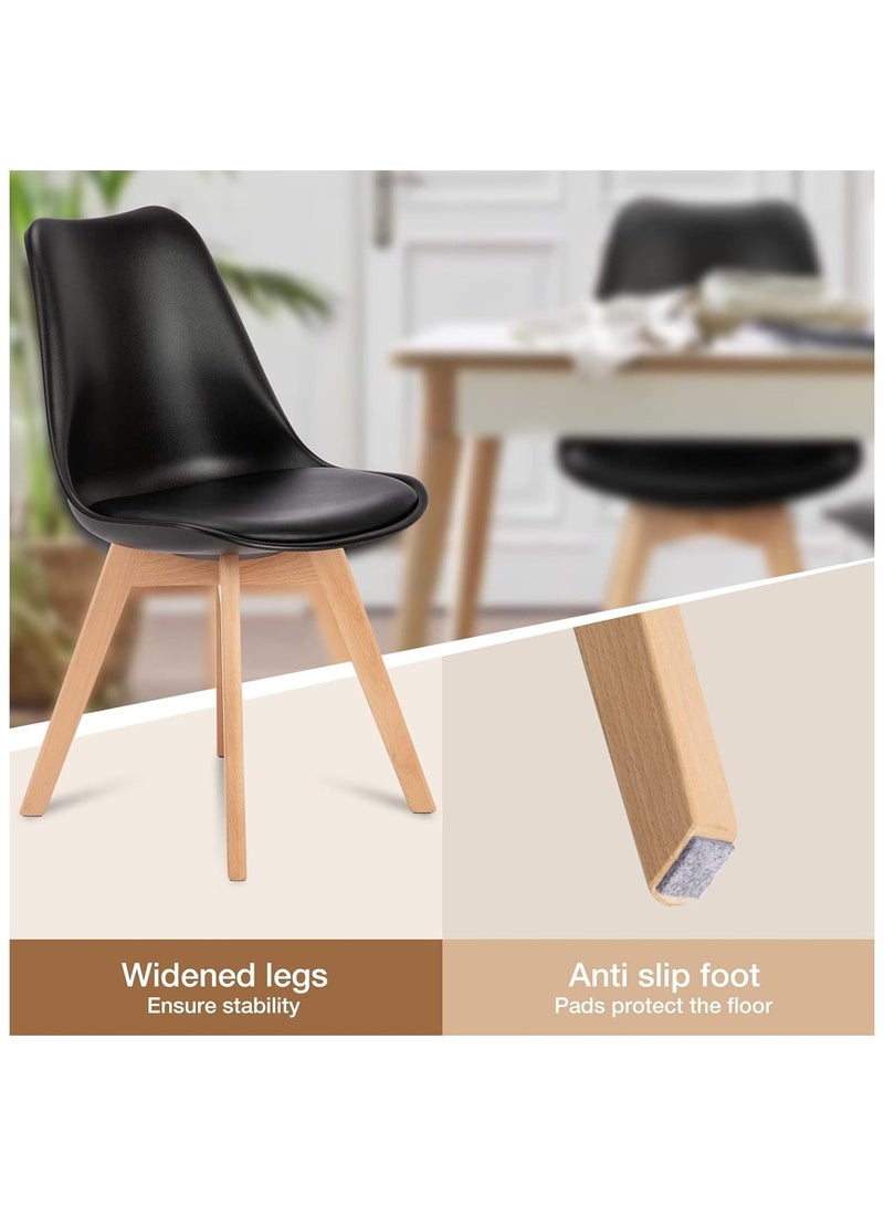 Mahmayi طقم طعام Mahmayi Cenare مكون من 5 قطع للمطبخ، طاولة طعام 120 × 80 مع 4 كراسي طعام من مادة البولي يوريثين - أسود - Image 3