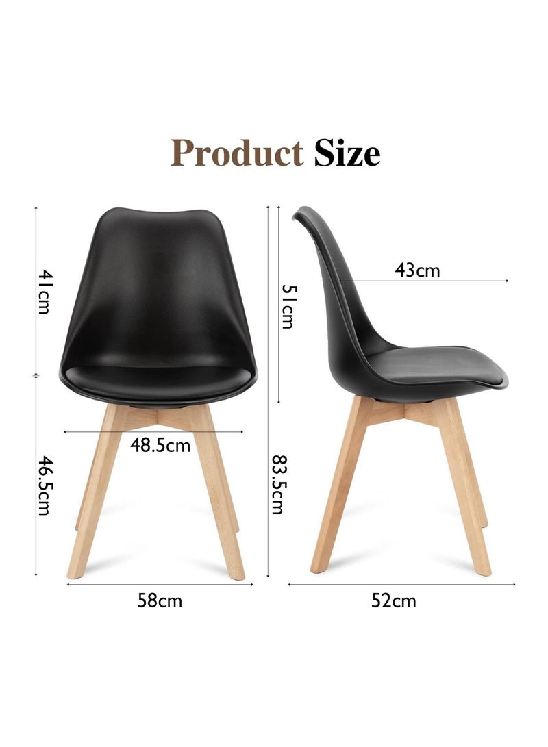 Mahmayi طقم طعام Mahmayi Cenare مكون من 5 قطع للمطبخ، طاولة طعام 120 × 80 مع 4 كراسي طعام من مادة البولي يوريثين - أسود - Image 5