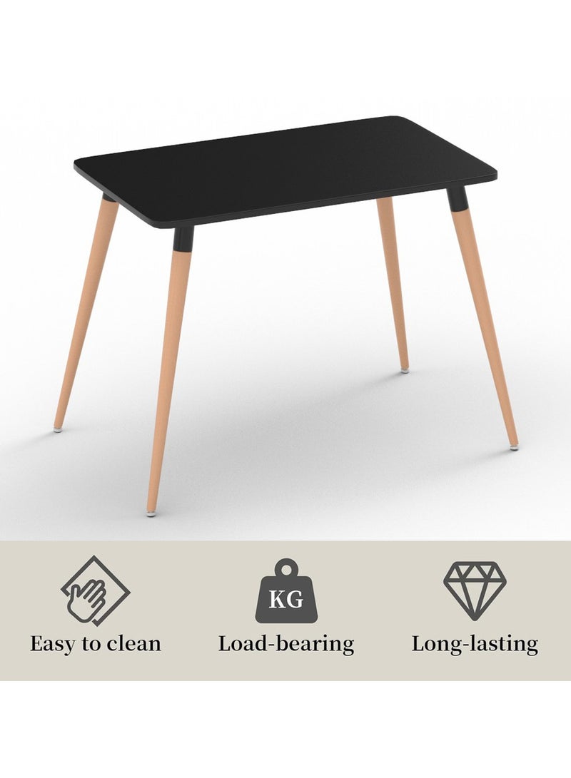 Mahmayi طقم طعام Mahmayi Cenare مكون من 5 قطع للمطبخ، طاولة طعام 120 × 80 مع 4 كراسي طعام من مادة البولي يوريثين - أسود - Image 2