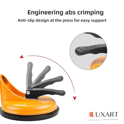 LUXART 1 Pcs Heavy Duty Glass Vaccum Suction Cups with Aluminum Handle & 8mm Extra Thick Rubber Pad – Non Slip Rubber Grip Glass Lifter Tool for Lifting Glass, Tiles, Marble, Metal, Dent Puller - Image 4