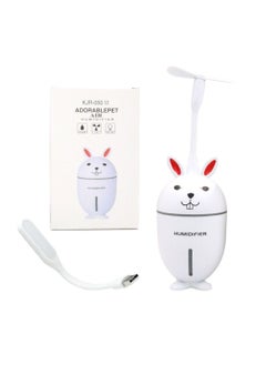Bosidin Mini Air Humidifier USB Aroma Diffuser Cute Rabbit Design with Fan and Light  - Image 3