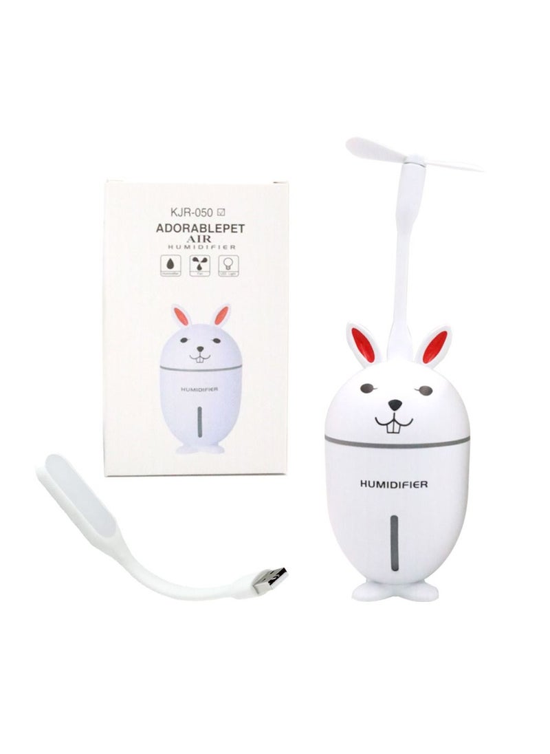 Bosidin - Mini Air Humidifier USB Aroma Diffuser Cute Rabbit Design with Fan and Light - Image 1