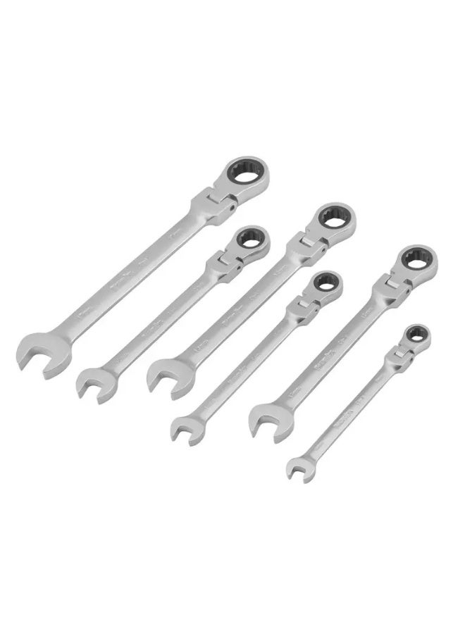 RONIX 6PCS Flex-Head Ratcheting Wrench Set, 72-Tooth 5° Swing, German Engineering #Ronix RH-2174 - Image 2