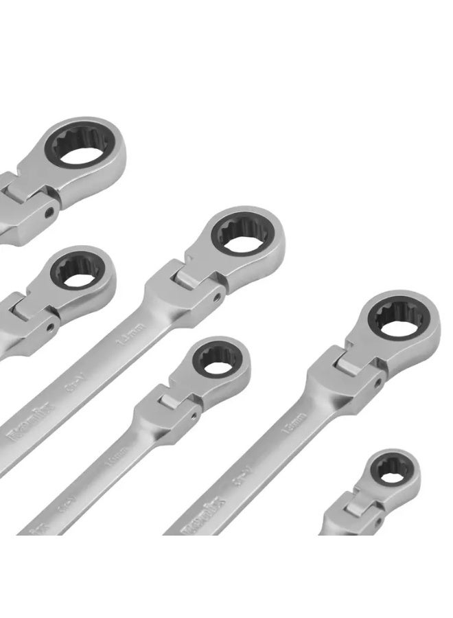 RONIX 6PCS Flex-Head Ratcheting Wrench Set, 72-Tooth 5° Swing, German Engineering #Ronix RH-2174 - Image 3