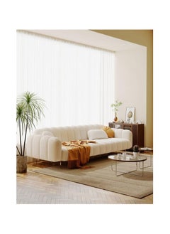 Click to open expanded view Living Room Sofa A modern sofa with Italian design Velvet Upholstery Double soft sofa legs (Off White)