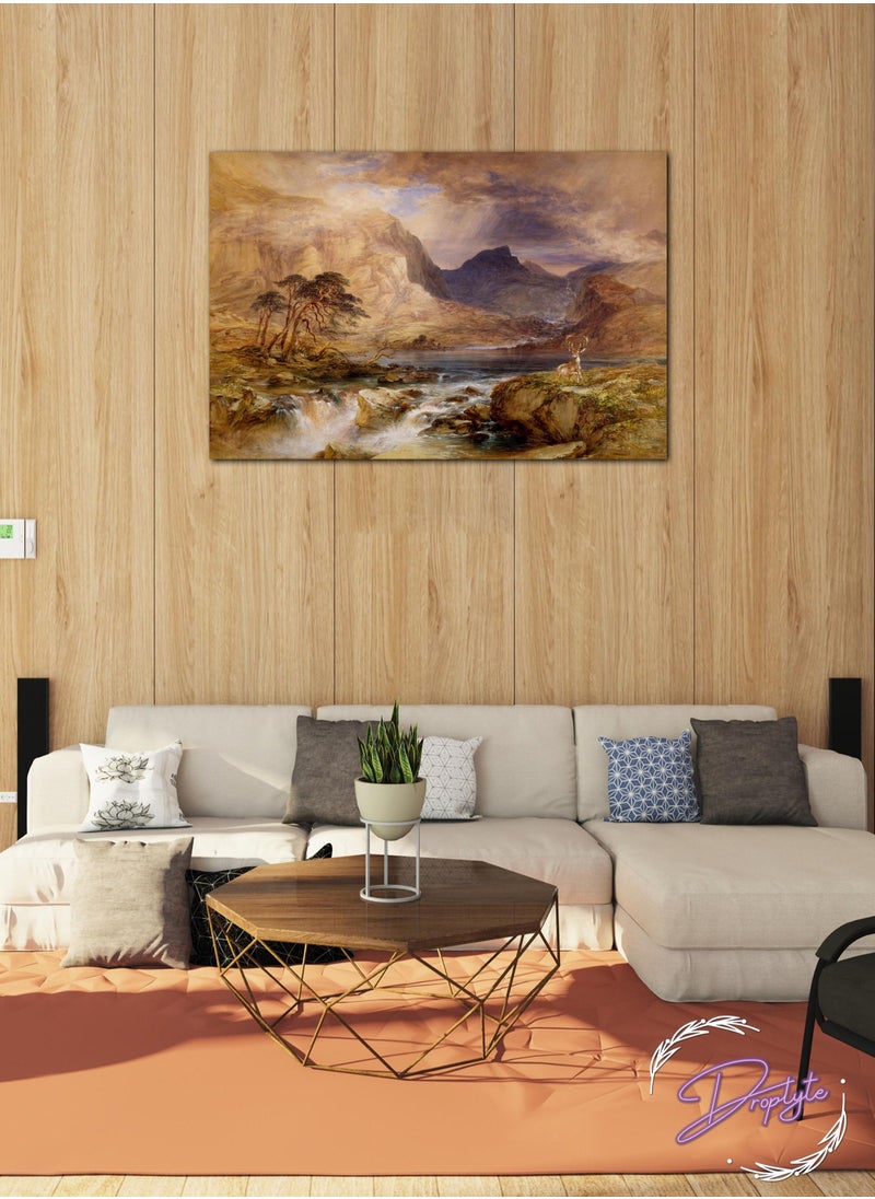 Droplyte 3D Mountains Abstract Painting Decorative Wall Art Wall Decor Card Board MDF Home Decor  For Drawing Room, Living Room, Bedroom, Kitchen or Office  60CM x 40CM  - Image 1