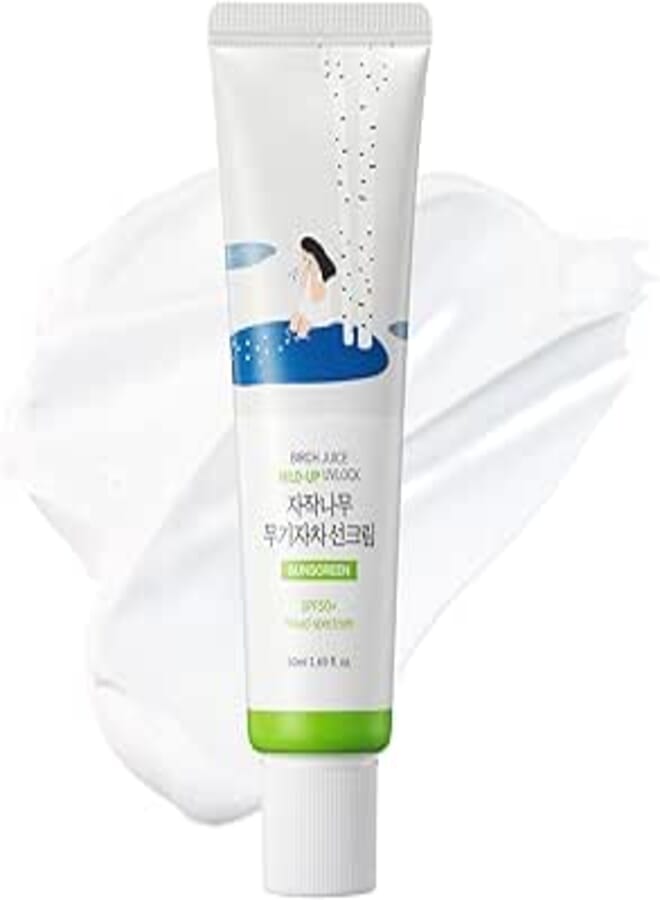 ROUND LAB Birch Juice Mild-up Sunscreen UV LOCK 1.69 Fl Oz | SPF 50+ broad spectrum, Mineral Zinc Oxide, for Sensitive Skin, Korean Sunscreen