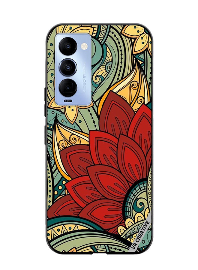 VR CREATIVE Protective Case Cover For Tecno Camon 18/18 P Flower Design Multicolour - Image 1