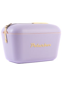 Polarbox Polarbox® 20 L Ice Box - For Outdoor Use - Portable - For Drinks And Food - Storage Box - Pop - Lilac/Yellow Cooler with Yellow Leather Strap  - Image 1