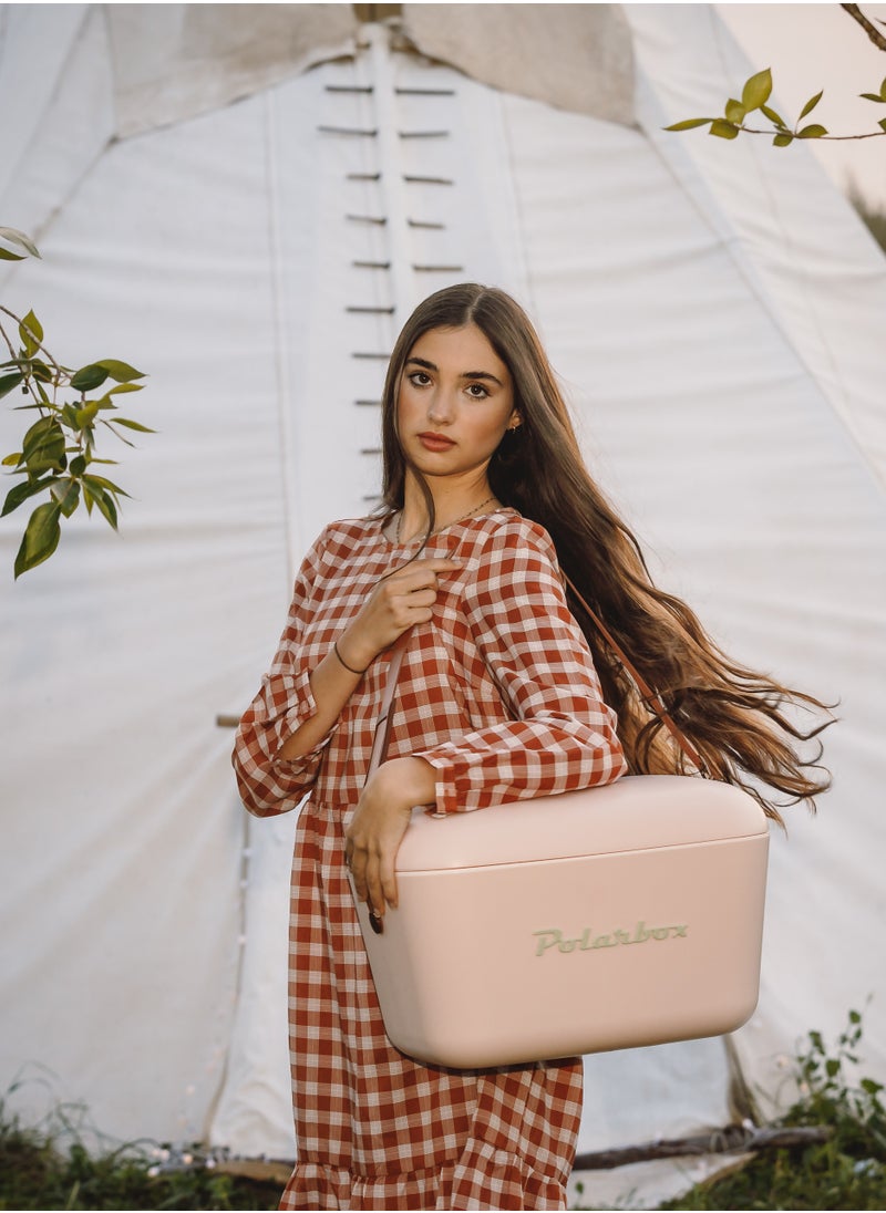 Polarbox - Polarbox® 20 L Ice Box - For Outdoor Use - Portable - For Drinks And Food - Storage Box - Pop - Lilac/Yellow Cooler with Yellow Leather Strap - Image 1